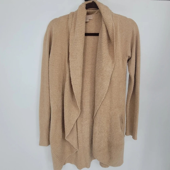 Barefoot Dreams cozychic Lite circle cardigan beige soft comfy Xsmall small - Picture 2 of 6